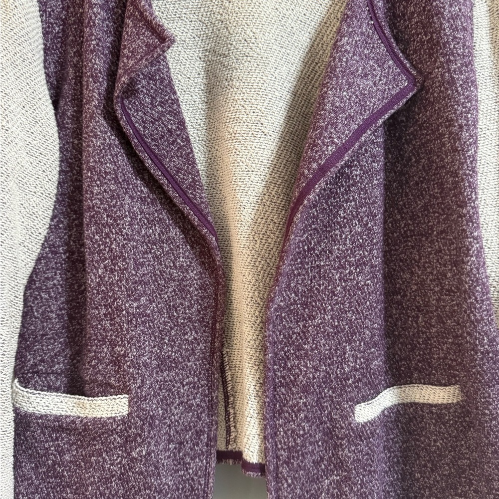 Style & Co. Purple and Cream Women's Cardigan. Size PM - Picture 3 of 7
